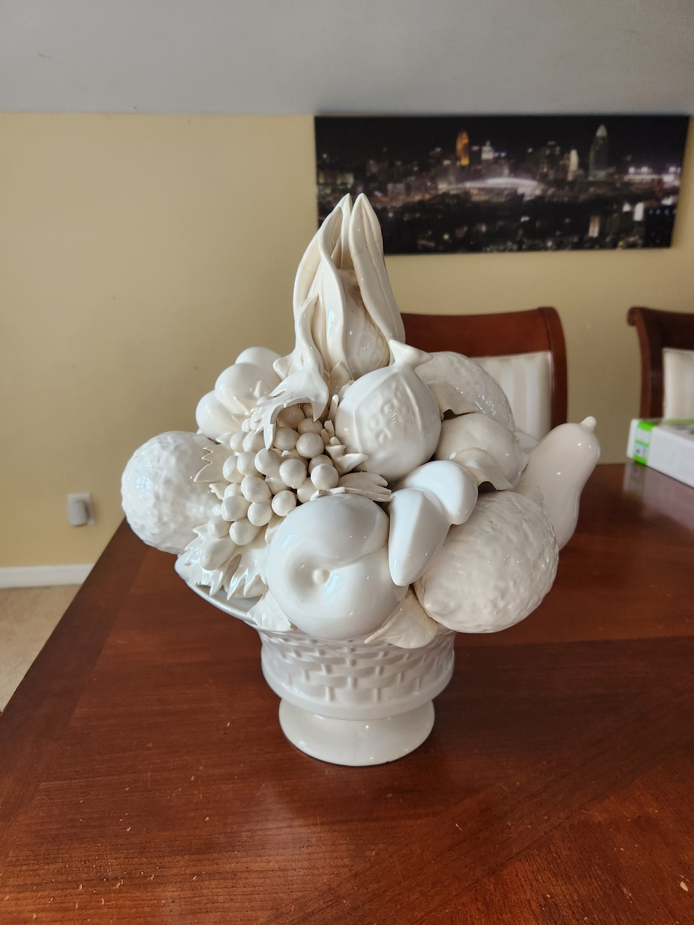 Antique White Ceramic Fruit Bouquet Centerpiece Check Pictures!